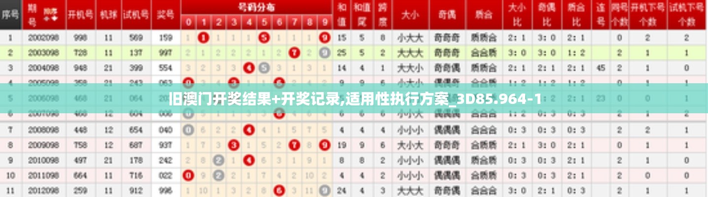 旧澳门开奖结果+开奖记录,适用性执行方案_3D85.964-1