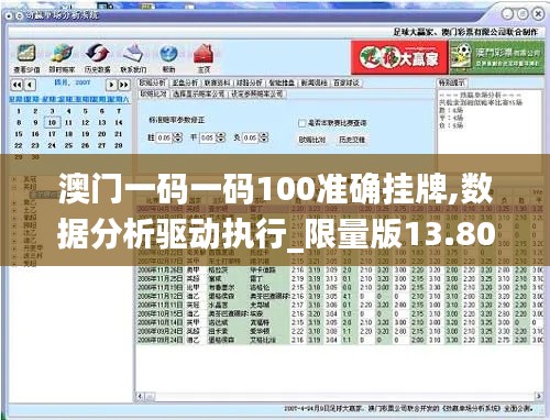 澳门一码一码100准确挂牌,数据分析驱动执行_限量版13.809-5