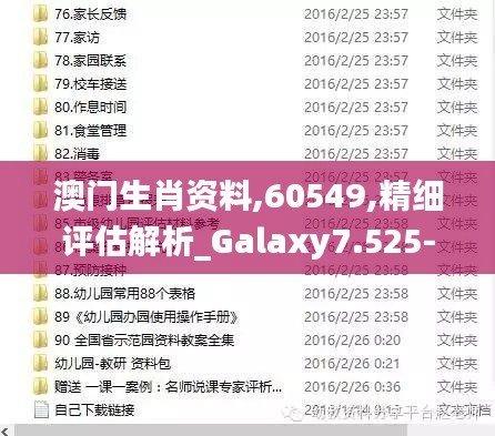 澳门生肖资料,60549,精细评估解析_Galaxy7.525-4