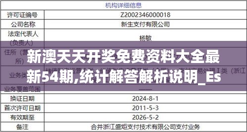 新澳天天开奖免费资料大全最新54期,统计解答解析说明_Essential74.717-8