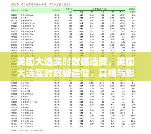 美国大选实时数据造假真相揭秘，影响与深度探讨