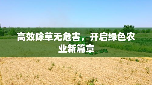高效除草无危害，开启绿色农业新篇章