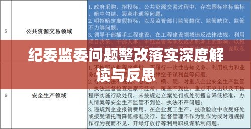纪委监委问题整改落实深度解读与反思