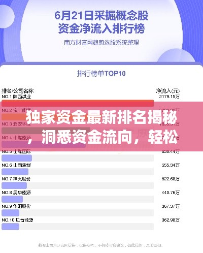 独家资金最新排名揭秘，洞悉资金流向，轻松把握市场脉动