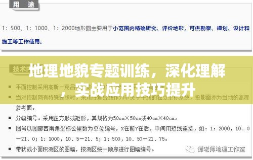 地理地貌专题训练，深化理解，实战应用技巧提升