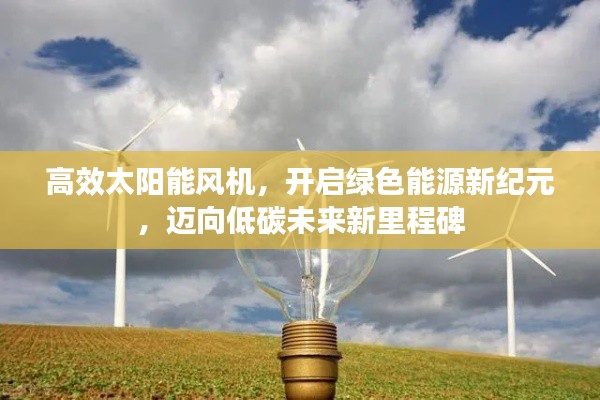 高效太阳能风机，开启绿色能源新纪元，迈向低碳未来新里程碑