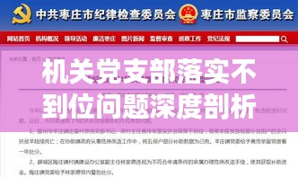 机关党支部落实不到位问题深度剖析与研究