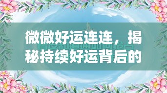 微微好运连连，揭秘持续好运背后的秘密
