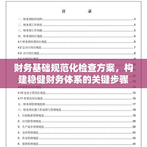 财务基础规范化检查方案，构建稳健财务体系的关键步骤