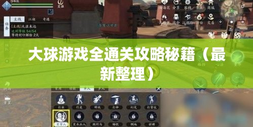大球游戏全通关攻略秘籍（最新整理）