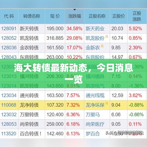 海大转债最新动态，今日消息一览