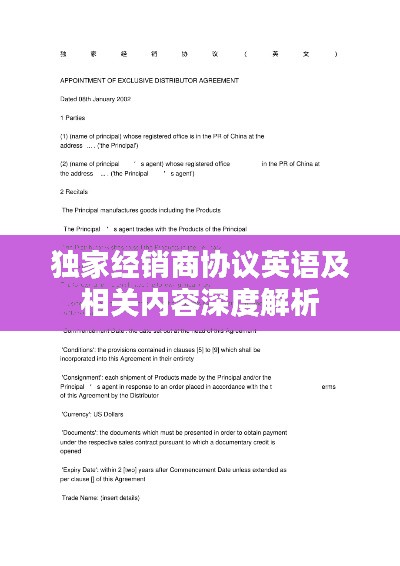独家经销商协议英语及相关内容深度解析