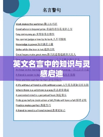 英文名言中的知识与灵感启迪